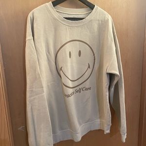 Smiley “Practice self care” crewneck